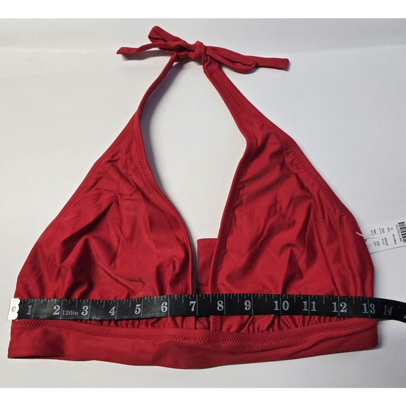 J.Crew Halter Tie Bikini Top‎ Lined Swim Small Red BY633 - Picture 5 of 8